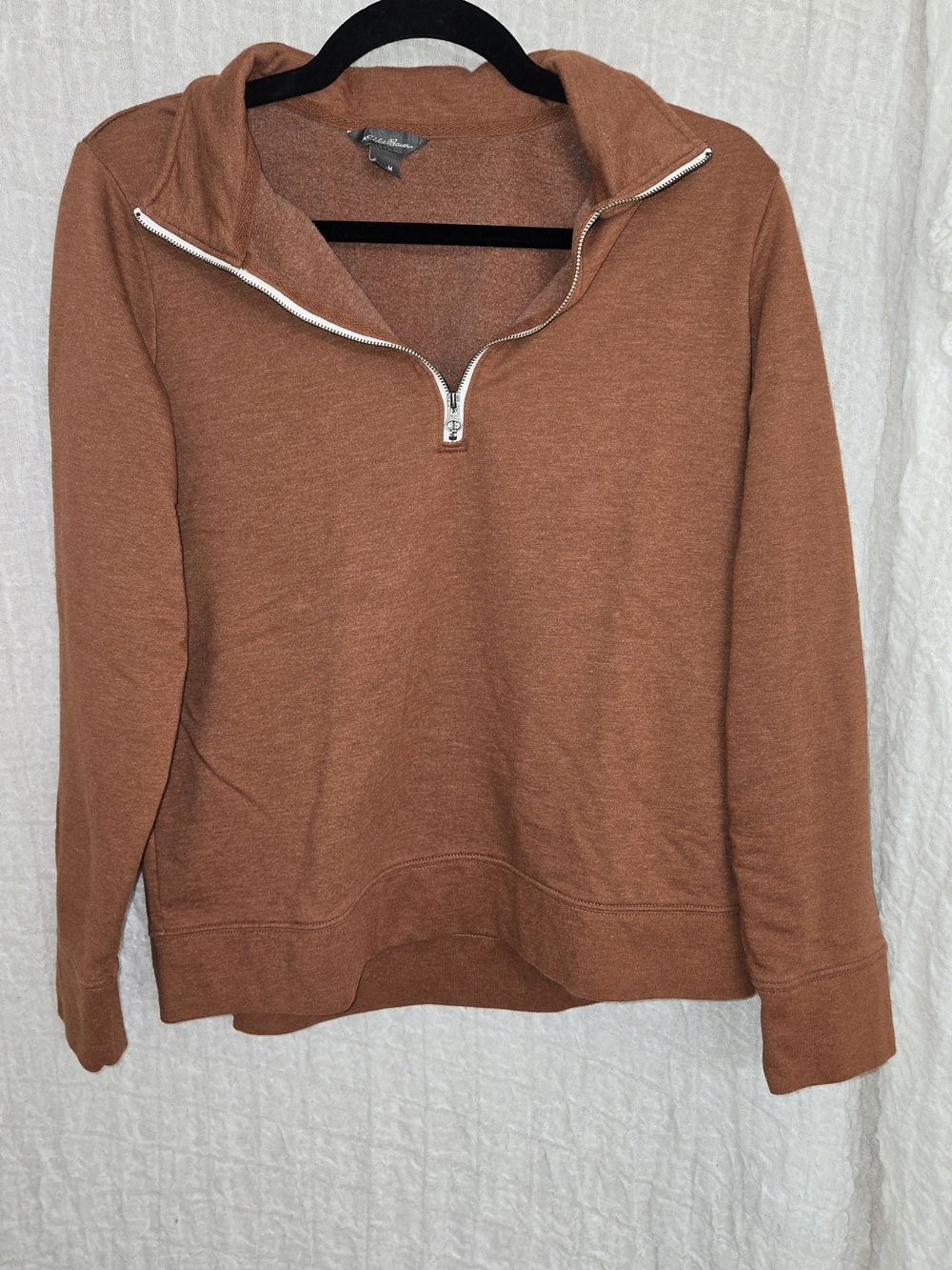 Eddie‎ Bauer Half-Zip Pullover Sweater in Rust - Women Sz Medium
